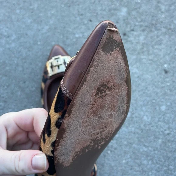 Tory Burch Leopard Print Flats with Gold Accents - Picture 10 of 10
